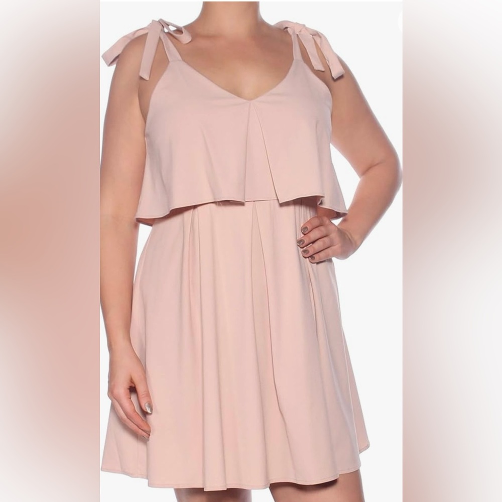 J.O.A blush mini dress with bows